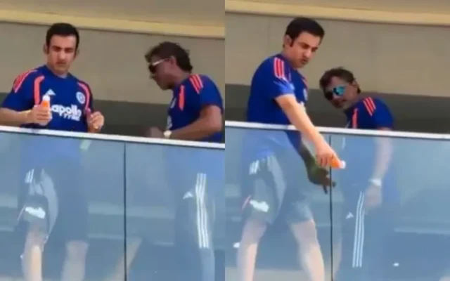 [Watch] IND vs AFG 2026: Gautam Gambhir wins hearts by distributing juice to fans amid scorching heat in Mullanpur
