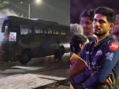 Gujarat Titans’ team bus catches fire after IPL 2026 Final loss to RCB, players safely evacuated Gujarat Titans' team bus catches fire after IPL 2026 Final loss to RCB, players safely evacuated